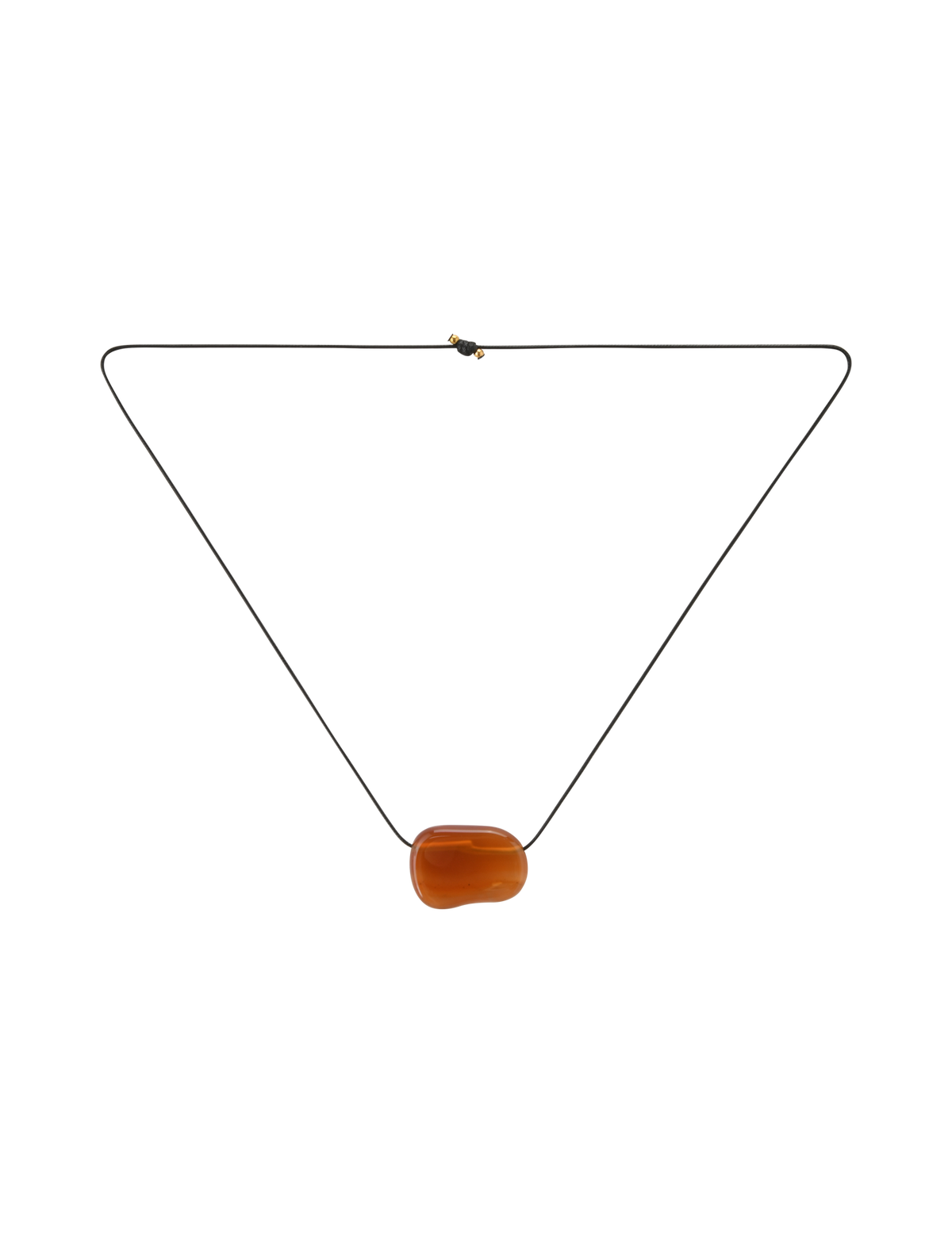 The TIGERMIST ALILAH NECKLACE - AMBER is a minimalist black cord necklace with a single smooth, oval amber bead pendant, shown on a plain white background.