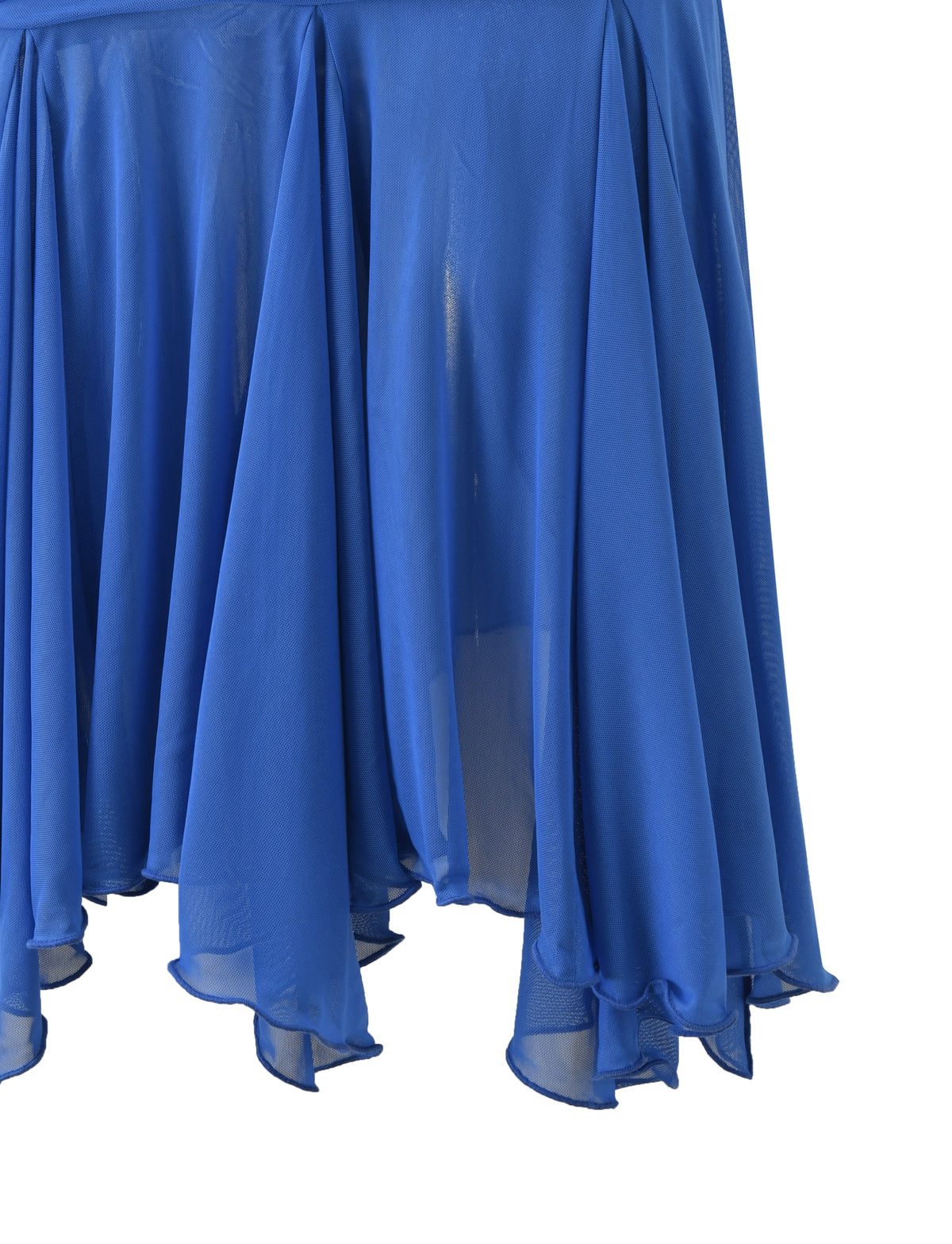 The CLEA MIDI SKIRT in Cobalt by TIGERMIST features a lightweight, slightly sheer fabric draped in soft, gathered layers. The elegant blue flows gracefully to create an asymmetrical hemline that moves beautifully with every step, evoking a sophisticated and modern silhouette.