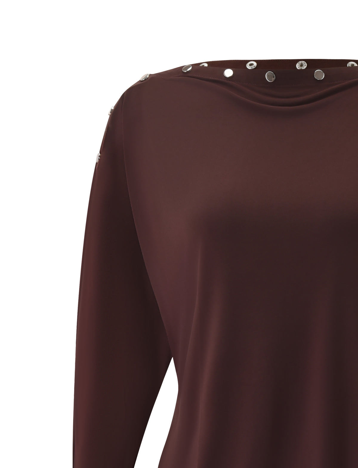 RAVENNA LONG SLEEVE MINI DRESS - DARK CHOCOLATE