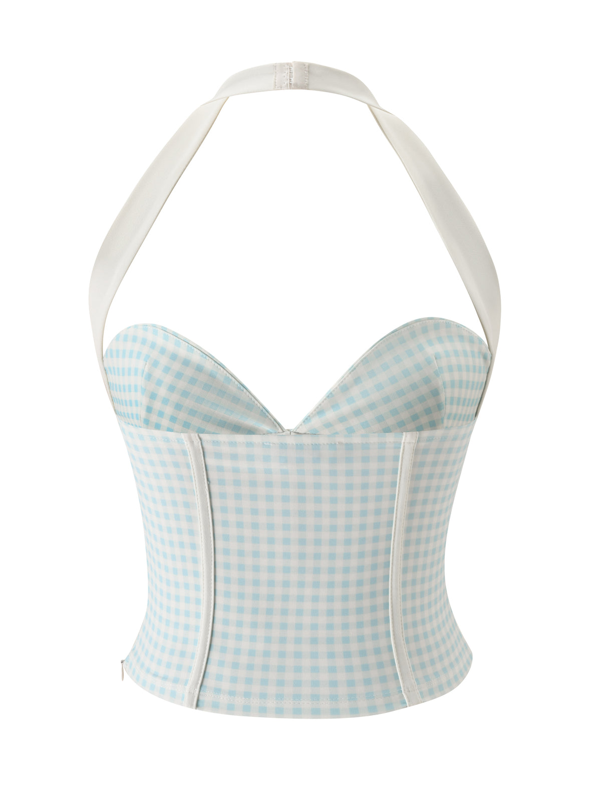 ELISA CORSET TOP - BLUE GINGHAM