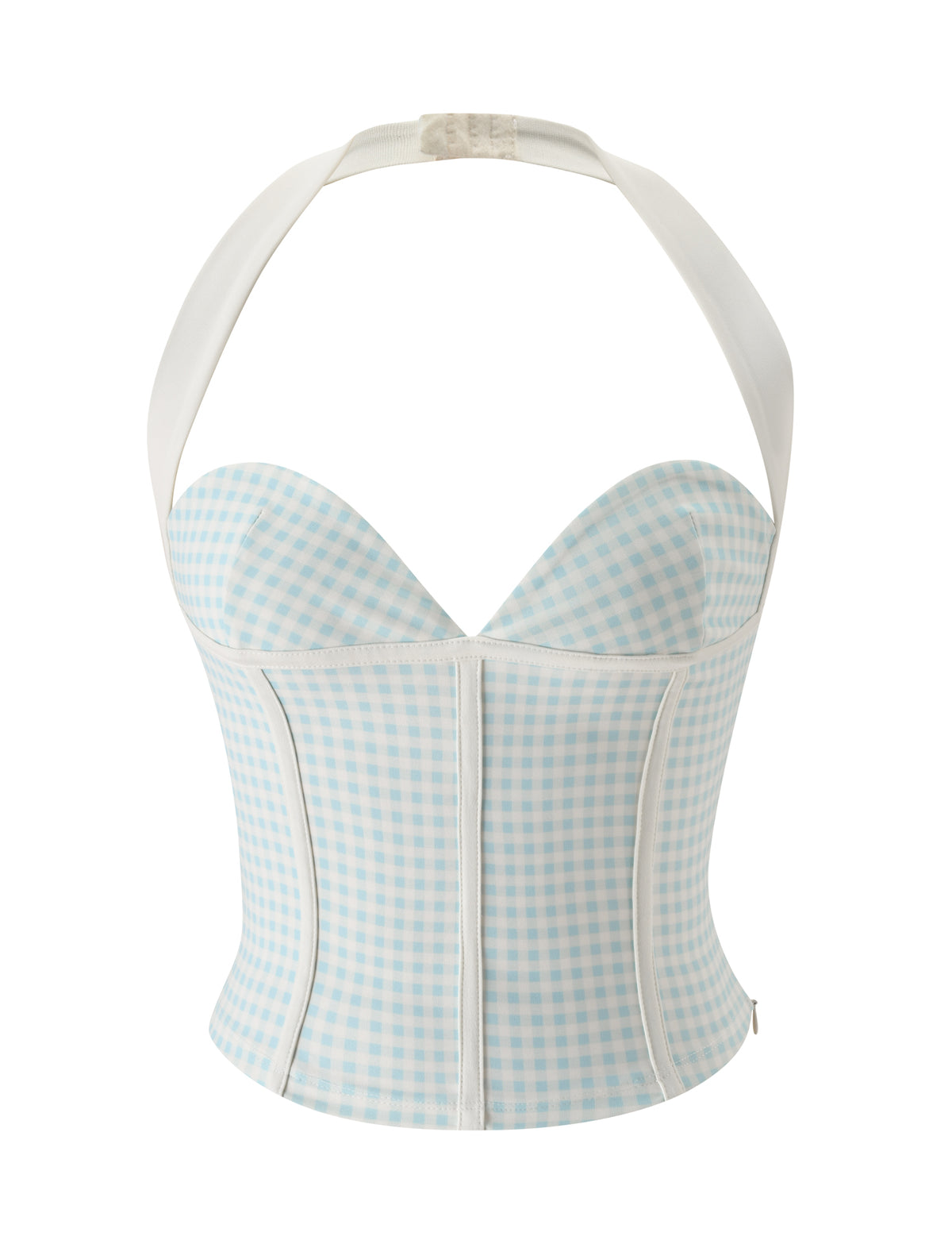 ELISA CORSET TOP - BLUE GINGHAM