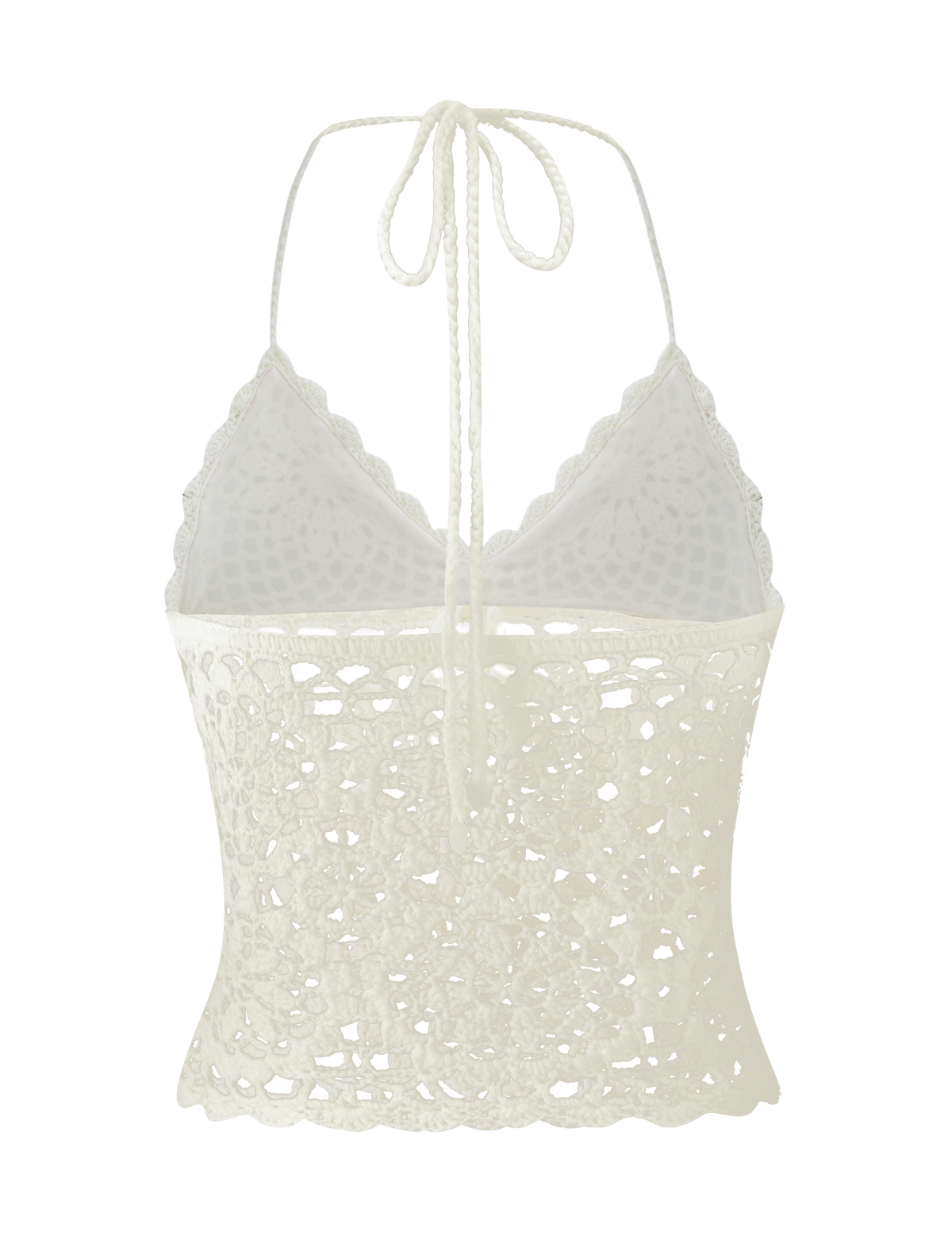 SASHA CROCHET HALTER TOP - IVORY