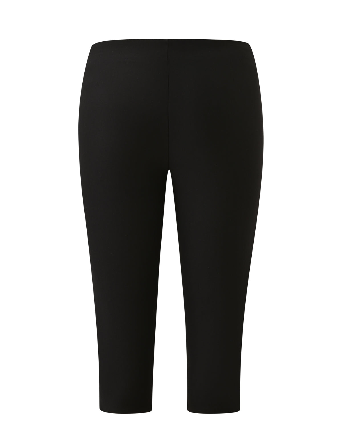 MOLLIE CAPRI - BLACK mid-rise capri ponte pants.