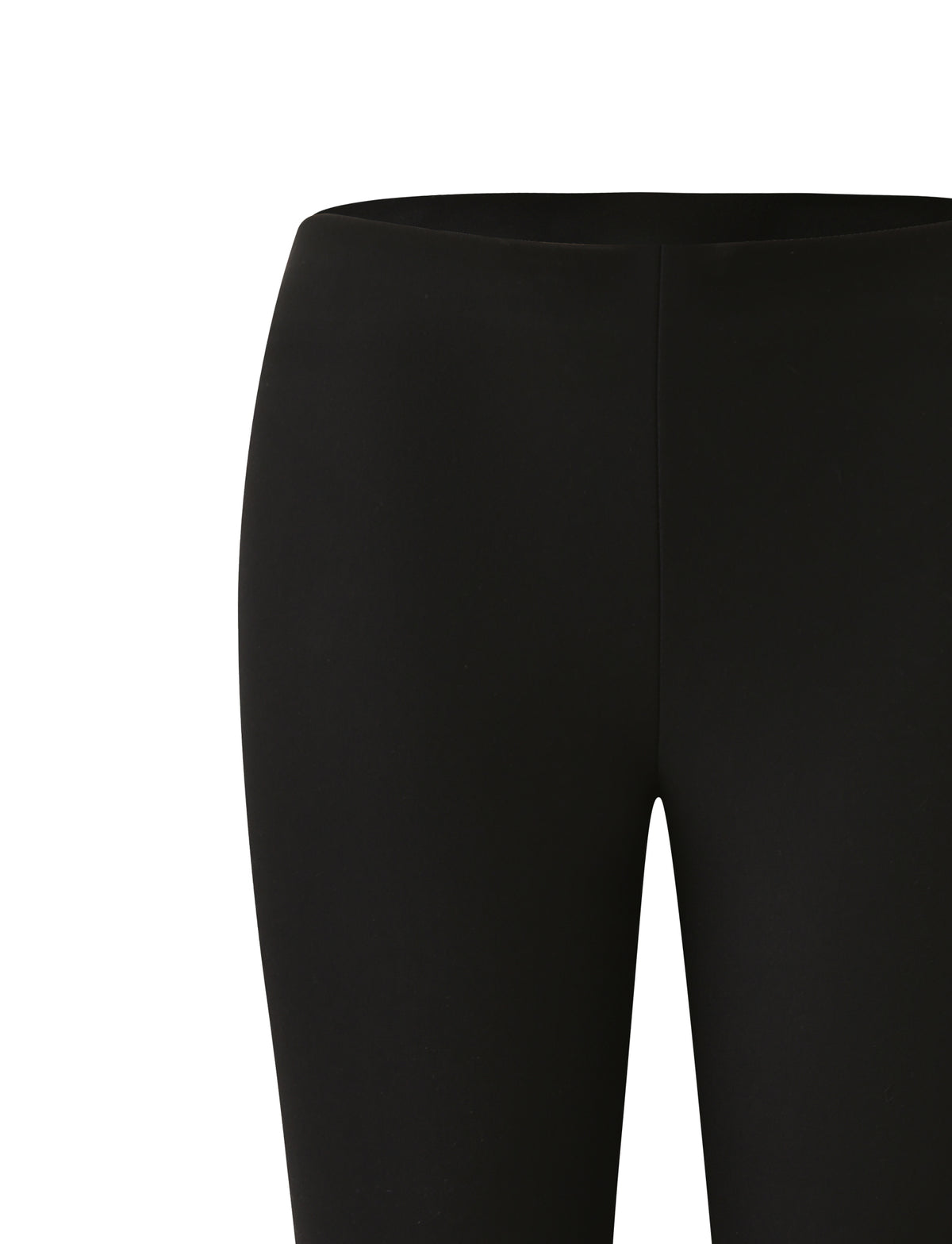 Black high-waisted stretch ponte MOLLIE CAPRI - BLACK leggings.
