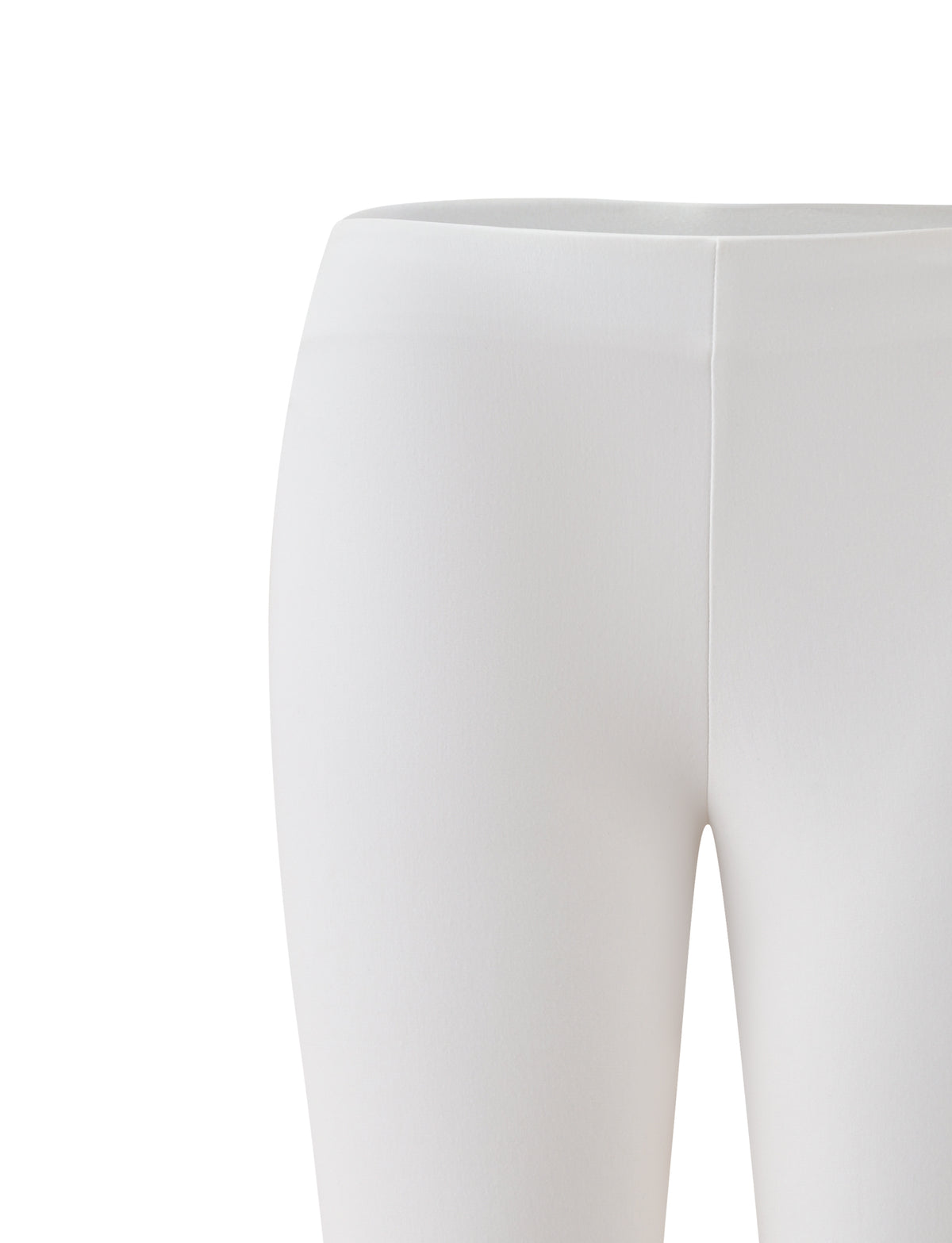 MOLLIE CAPRI - IVORY stretch ponte leggings featuring a high waistband.