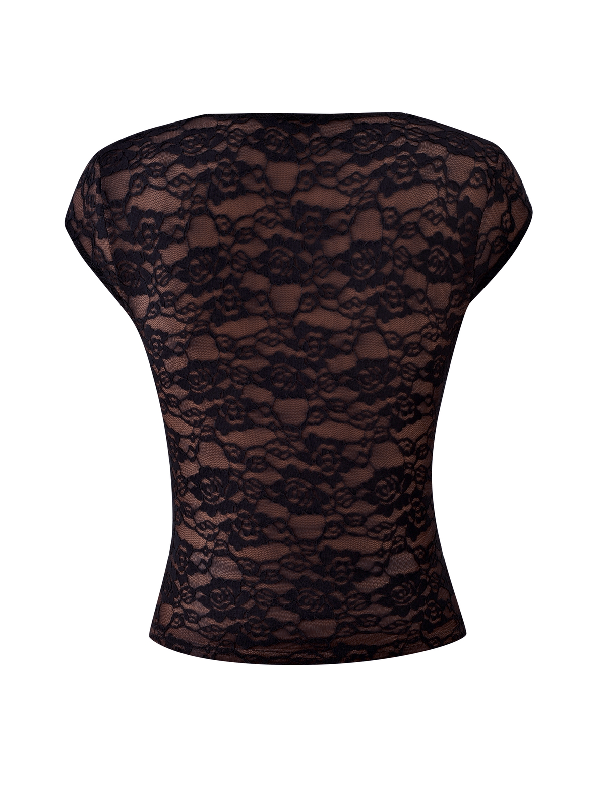 MAREN 2.0 TOP - BLACK: a black cap sleeve top crafted from delicate floral lace.